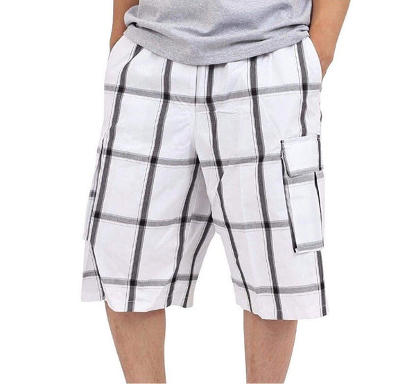 RELAXED PLAID CARGO - shopluckyacesSweatshortSHAKA