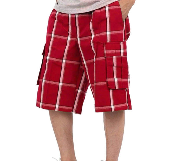 RELAXED PLAID CARGO - shopluckyacesSweatshortSHAKA