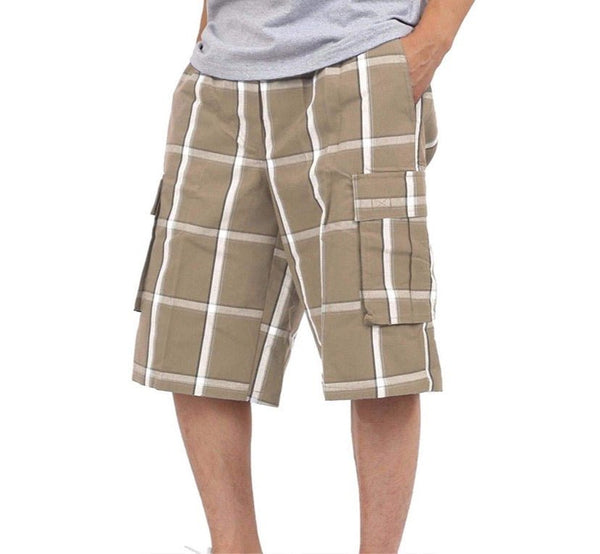 RELAXED PLAID CARGO - shopluckyacesSweatshortSHAKA