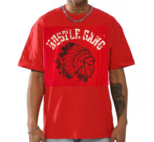Hustle Gang Red Crumbled T shirt 