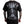 Load image into Gallery viewer, Black t-shirt with a graphic design of a skull and crossbones on the back, worn by a person.

