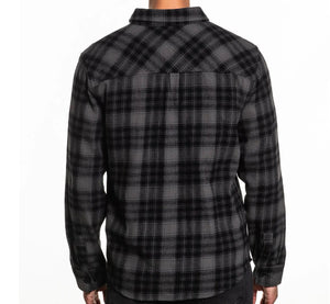 Sullen Black and gray plaid shirt flannel on a white background