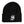 Load image into Gallery viewer, Black beanie with a white logo on a white background
